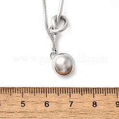 304ステンレススチールラウンドボールノットペンダントネックレス女性用  ステンレス鋼色  19.13インチ（48.6cm）&nbsp;NJEW-U031-05P