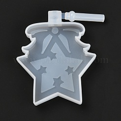 Diyのクリスマスライトのシリコンモールド  レジン型  粘土工芸の金型ツール  スター  ホワイト  70x68x11mm  穴：5mm&nbsp;DIY-P028-11