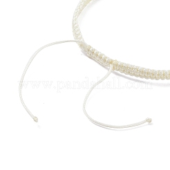 Flat Round with Evil Eye Glass & Resin Braided Bead Bracelet for Women&nbsp;BJEW-JB08077