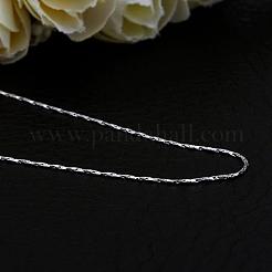 プラチナメッキスズ合金スネークチェーンファインネックレス  カニカン付き  18インチ（45.7cm）  0.5mm&nbsp;NJEW-BB10180-18