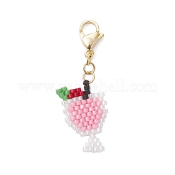 Handmade Glass Seed Beaded Pendant Decorations&nbsp;HJEW-MZ00356-05