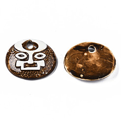 Vintage Glazed Tribal Face Porcelain Big Pendants&nbsp;PORC-T006-31