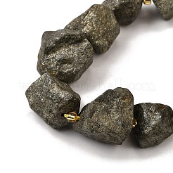 天然黄鉄鉱の原石ビーズ連売り  ナゲット  シードビーズで  14~28x15~25x10~27mm  穴：1.2~1.4mm  約9~10個/連  7.76''~8.07''（19.7~20.5センチメートル）&nbsp;G-Z087-B17