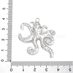 304ステンレスペンダント  タコチャーム  変色防止  ステンレス鋼色  37x32.5x3mm  穴：2mm&nbsp;STAS-S163-05C-P