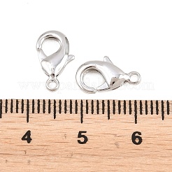 真鍮カニカン  ニッケルフリー  プラチナ  12x7x2.5mm  穴：1mm&nbsp;KK-S314-42P