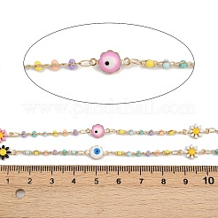 Brass Flower with Evil Eye Link Chains&nbsp;CHC-H115-09G