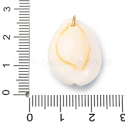 Printed Natural Cowrie Shell Pendants&nbsp;STAS-Z168-03G-02
