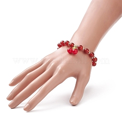 Natural Gemstone Round Beads Beaded Bracelets&nbsp;BJEW-JB09051