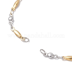 304ステンレススチール製ホースアイリンクチェーンブレスレット（女性用）  ゴールデン·ステンレス鋼色  6-3/4インチ（17.3cm）&nbsp;AJEW-JB01340-01