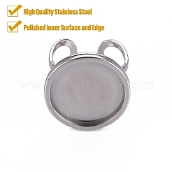 Tarnish Resistant 201 Stainless Steel Cuff Ring Findings&nbsp;STAS-S080-040E-P