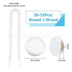 1連売りシェルパールビーズ連売り  フラットラウンド  雪  10~13.5x2.5~3mm  穴：0.5mm&nbsp;BSHE-HS0001-01