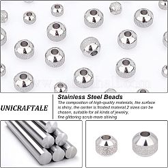 40Pcs 2 Style Textured 304 Stainless Steel Beads&nbsp;STAS-UN0037-81B