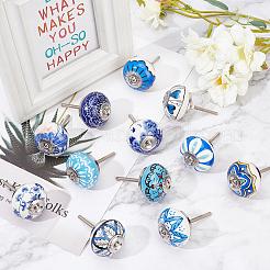 6Pcs 3 Styles Printing Porcelain Drawer Knobs&nbsp;FIND-GA0001-29A