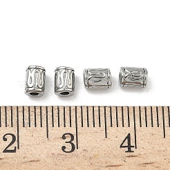304ステンレススチールビーズ  シリンダー  ステンレス鋼色  3.5x3.5x4.8mm  穴：1.4mm&nbsp;STAS-D204-32P
