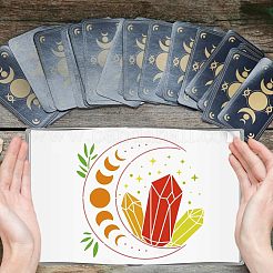 プラスチック再利用可能な描画絵画ステンシル テンプレート  スクラップブック、布地、タイル、床、家具、木材の塗装用  正方形  月模様  300x300mm&nbsp;DIY-WH0172-437