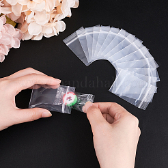 プラスチック製のジップトップバッグ  再封可能な小さなアクセサリーの収納袋は、ポリ袋をセルフシールします  トップシール  長方形  透明  6x4cm  片側の厚さ：3.1ミル（0.08mm）  約500個/セット&nbsp;OPP-PH0001-30A-4x6cm