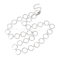 304 Stainless Steel 12MM Ring Link Chain Necklaces&nbsp;NJEW-P343-01C-P