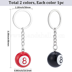 2Pcs 2 Colors Platinum Alloy Resin Keychains&nbsp;KEYC-BM0001-17