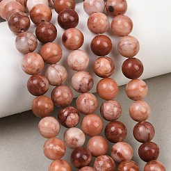 天然石ピンクアベンチュリンビーズ連売り  ラウンド  8mm  穴：1mm  約48個/連  15'&nbsp;G-G735-41-8mm