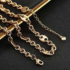Brass Oval Link Chain Necklaces for Women&nbsp;NJEW-F329-01G