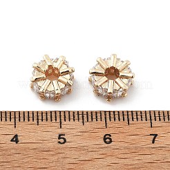 Brass Micro Pave Cubic Zirconia Beads&nbsp;KK-R216-02KCG