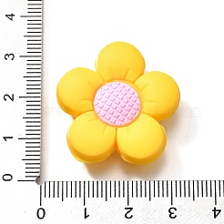 食品グレードのシリコーンビーズ  花  きいろ  28x29.5x9.5mm  穴：2mm&nbsp;SIL-S009-01A