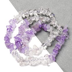 Natural Quartz Crystal & Amethyst Beads Strands&nbsp;G-L610-A02-B01