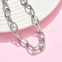 女性用304ステンレススチールリンクチェーンブレスレット  馬の目  ステンレス鋼色  7.17インチ（18.2cm）&nbsp;BJEW-B169-01P