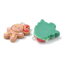 24Pcs 6 Styles Christmas Opaque Resin Pendants&nbsp;RESI-FS0001-44