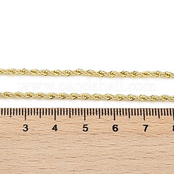 女性のための真鍮ツイスト ロープ チェーン ネックレス  カドミウムフリー＆鉛フリー  18KGP本金メッキ  17.60インチ（44.7cm）&nbsp;X-NJEW-P265-15G