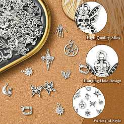 100pcs10スタイルチベットスタイルアロイペンダント  アンティークシルバー  12~30.5x4~20mm  10個/スタイル&nbsp;TIBE-CJ0001-35