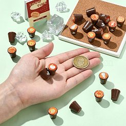 樹脂製コーヒー模型飾り40個  ミニチュア風景ドールハウスの装飾  ココナッツブラウン  15x17mm&nbsp;AJEW-CJ0001-74