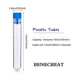 チューブプラスチックビーズ容器  ペットボトルストッパー付き  透明  ビーズコンテナ：9.95x1.6センチメートル  1.45センチ内径  ストッパータンピオン: 20~20.5x16mm  50セット /箱&nbsp;CON-BC0005-27A