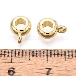 ラックメッキ合金チューブベイル  ロンデル  ループベイル  カドミウムフリー＆鉛フリー  ゴールドカラー  8.5x6.5x3.5mm  穴：1.4mm&nbsp;PALLOY-T095-19G