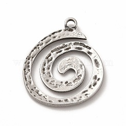 変色しない304ステンレススチールペンダント  渦  ステンレス鋼色  23x19.5x2mm  穴：1.6mm&nbsp;STAS-P322-11P