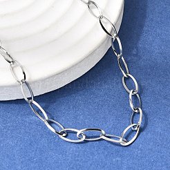 4.5MM 201 Stainless Steel Oval Link Chain Necklaces for Unisex&nbsp;NJEW-K302-26P