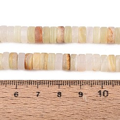 天然の緑色の縞模様のある方解石（アフガン翡翠）ビーズの連  ディスク  ヒシビーズ  7.5~8.5x3~4mm  穴：0.9~1mm  約106~126個/連  14.96~15.94インチ（38~40.5cm）&nbsp;G-N367-03A-02