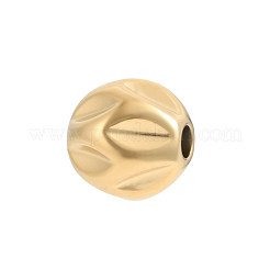 304ステンレススチールビーズ  バレル  イオンプレーティング（ip）  14KGP本金メッキ  5x5mm  穴：1mm&nbsp;STAS-OY017-53G