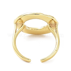 Rack Plating Donut Brass Open Cuff Rings&nbsp;RJEW-B044-01G