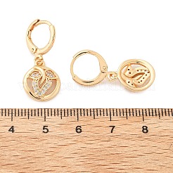 Brass Micro Pave Clear Cubic Zirconia Hoop Earrings for Women&nbsp;EJEW-G428-24G-03