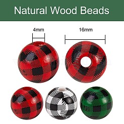 105Pcs 3 Colors Natural Wooden Beads&nbsp;WOOD-SZ0001-13