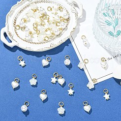 40Pcs 4 Styles Plastic Imitation Pearl Pendants&nbsp;PALLOY-YW00192