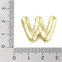 ラックメッキ真鍮チャーム  カドミウムフリー＆鉛フリー  長持ちメッキ  ゴールドカラー  文字W  19.5x25.5x4mm  穴：3.5x2.5mm&nbsp;KK-C055-01W-G