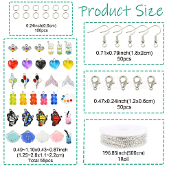 DIY 合金イヤリング ジュエリー作りキット  ミックスカラー  3.5~69x2~22x0.5~10mm  穴：1.2~4.5mm&nbsp;DIY-YW0011-94