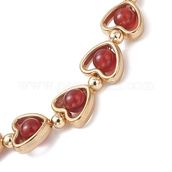 3Pcs Natural Black Onyx & Carnelian & Lapis Lazuli Beads Link Chains Bracelets for Women&nbsp;BJEW-JB13440