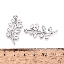 304 Stainless Steel Leaf Pendants&nbsp;STAS-T067-31P