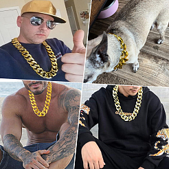 1Pc Acrylic Cuban Link Chain Necklaces for Men&nbsp;NJEW-SP0001-09A-G