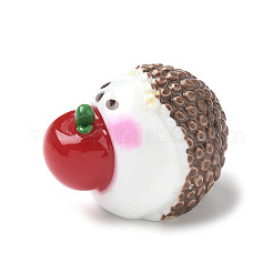 かわいい不透明樹脂カボション  リンゴを食べるハリネズミ  22.5x23x31mm&nbsp;CRES-D301-02C