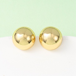 半円形の真鍮スタッドピアス  18KGP本金メッキ  18mm&nbsp;EJEW-D346-07G
