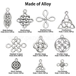 100Pcs 10 Styles Tibetan Style Alloy Pendants&nbsp;TIBEP-CJ0002-45